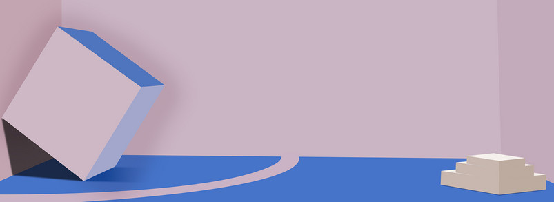 蓝紫色时尚个性c4D凉鞋箱包背景海报