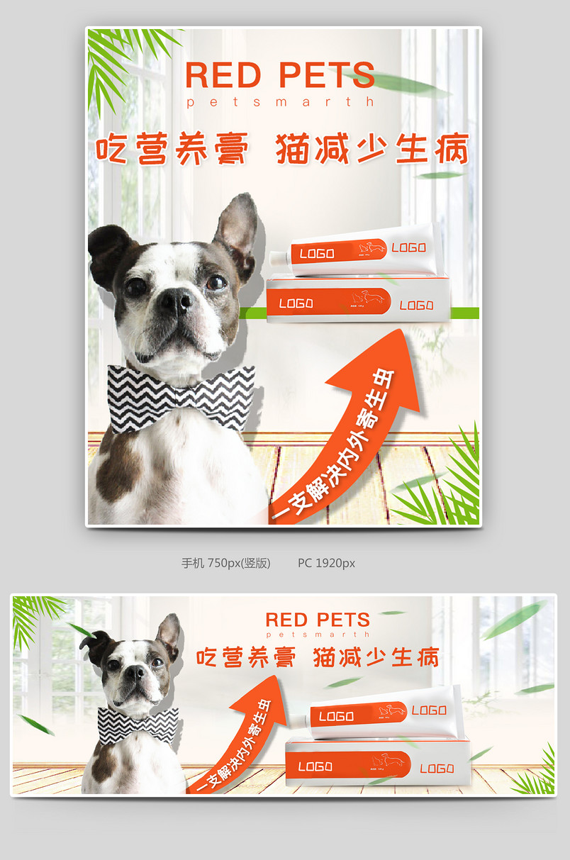 猫狗营养品小清新宠物用品背景海报