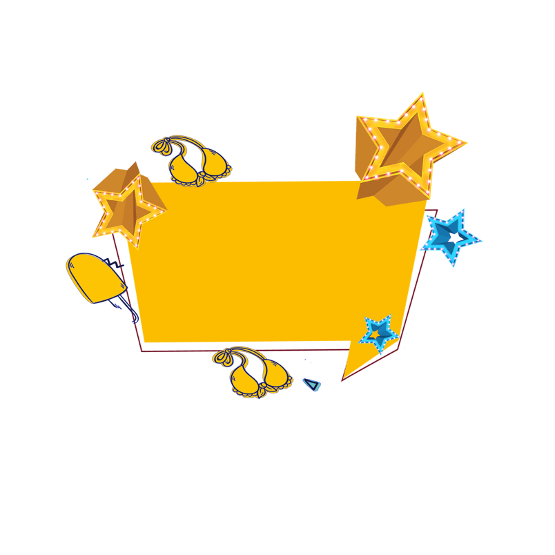 波普黄色几何图形边框