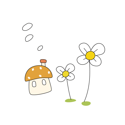 蘑菇房子与小白花