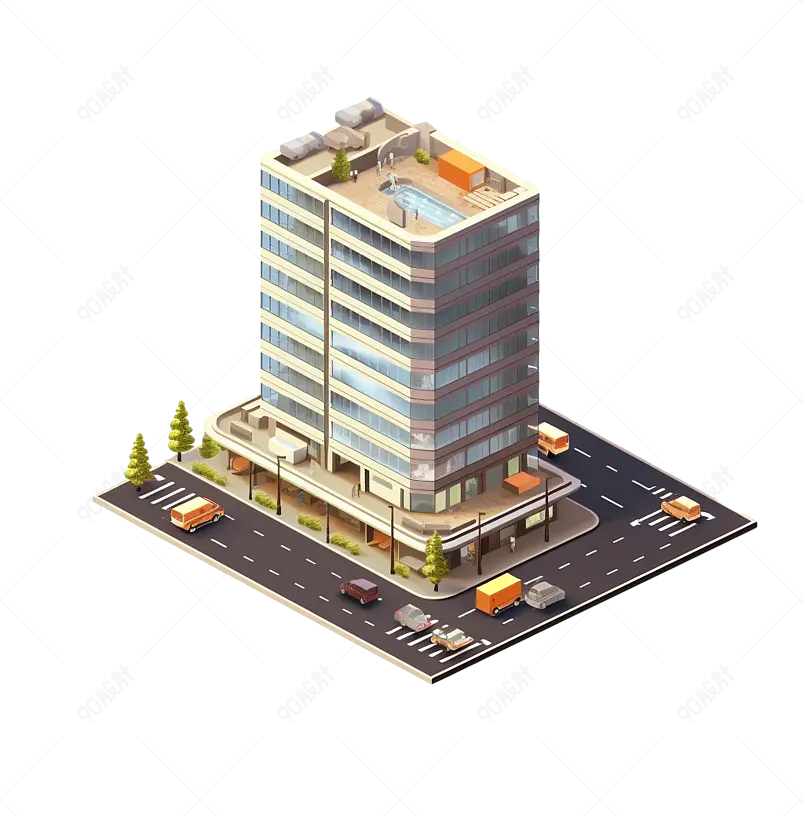 3D建模可爱城市建筑