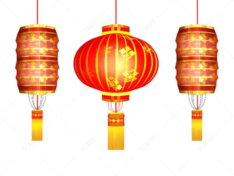 红色中国灯笼国潮风设计元素
