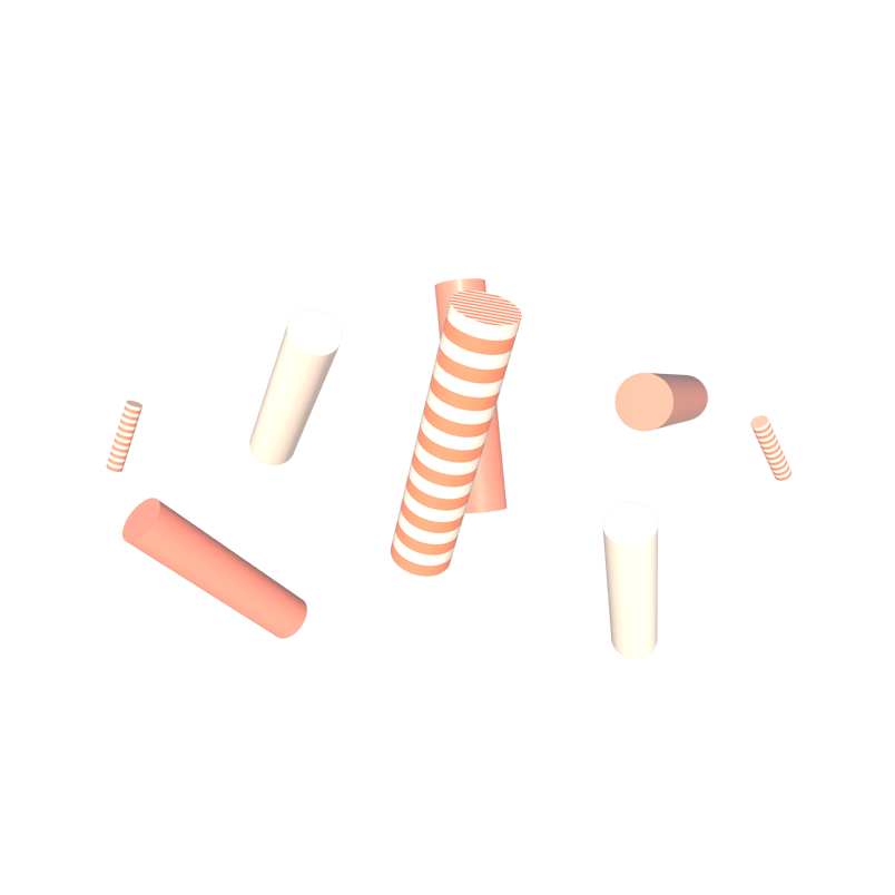 C4D立体条纹圆柱漂浮素材