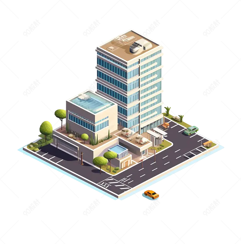 卡通立体矢量位图城市摩天楼