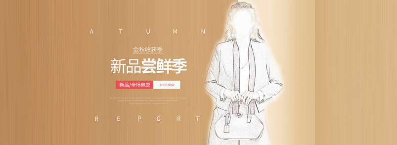 时尚潮流文艺欧美优雅女装全屏海报