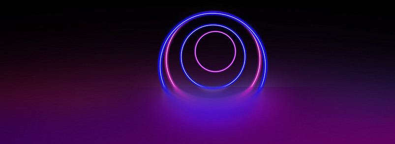圆形发光线条霓虹灯酷炫背景banner