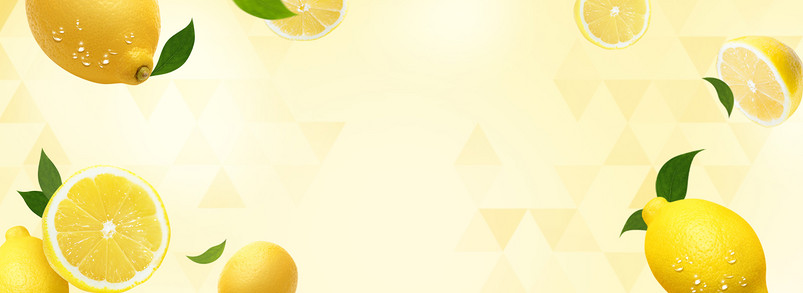 黄色清新水果主题柠檬淘宝电商banner