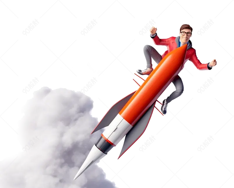 创意商务人士火箭元素设计