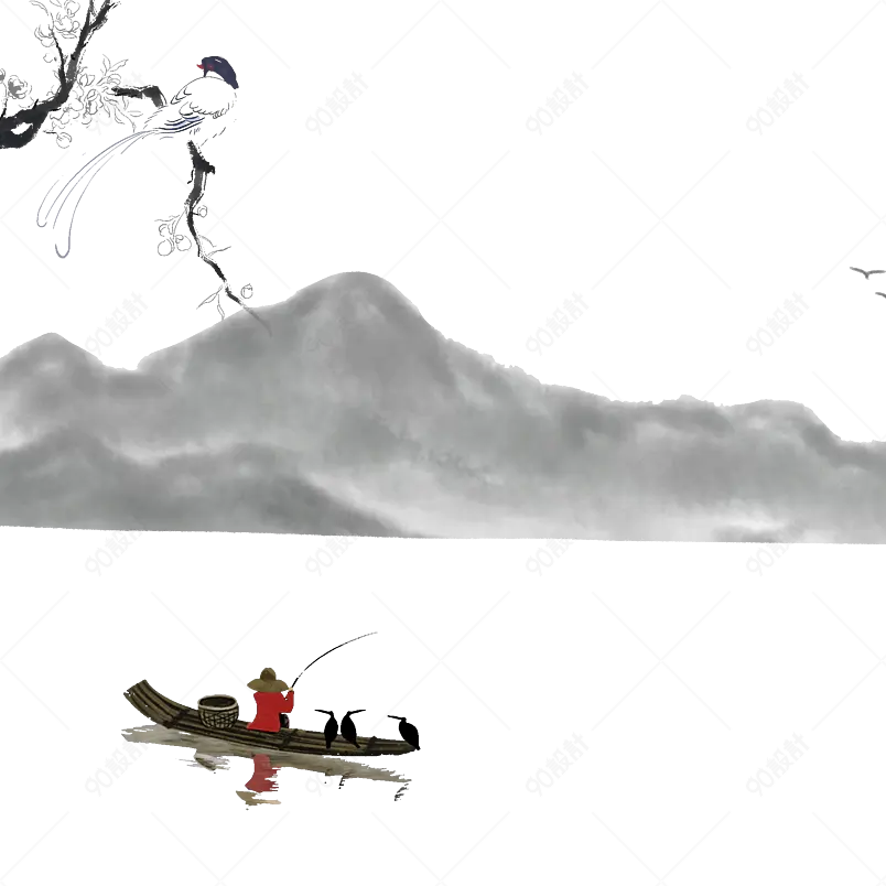 创意国潮风景仙鹤仙云瑞阳意境国风
