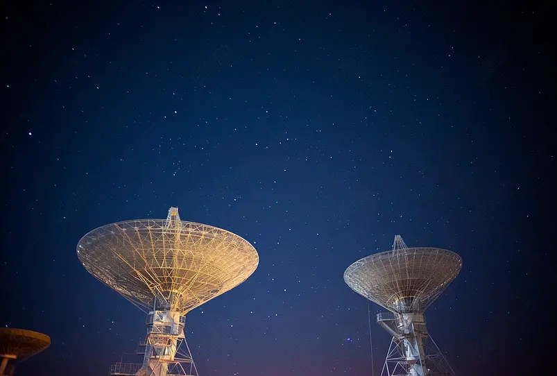 望远镜天文台星空和天空中的星星