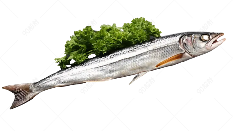 新鲜海产品新鲜味美的秋刀鱼