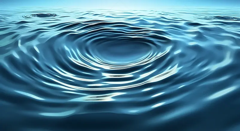 蓝色水面水波纹-蓝色水滴背景