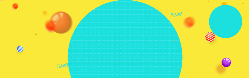 湖蓝色黄色漂浮活动女装活动海报