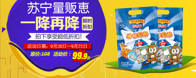 黄色卡通促销零食奶酪钻展图psd模板