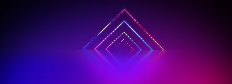 彩色发光线条霓虹灯背景banner