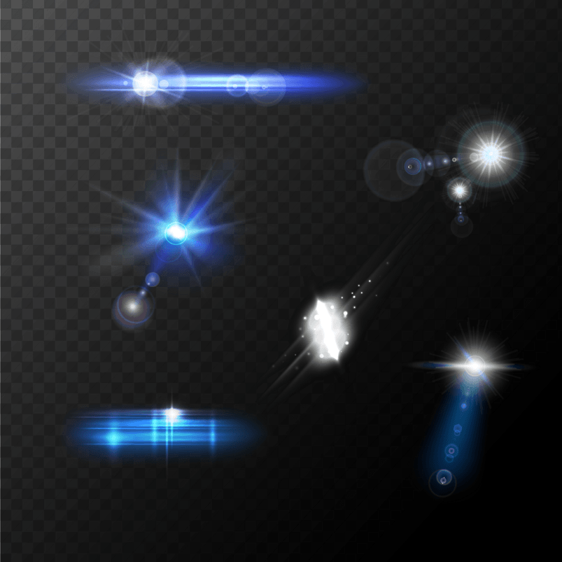蓝色点状发射光效合集素材