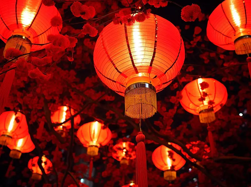 新年喜庆红红的灯笼中国年