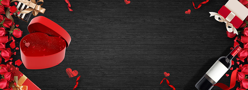 浪漫情人节促销海报banner
