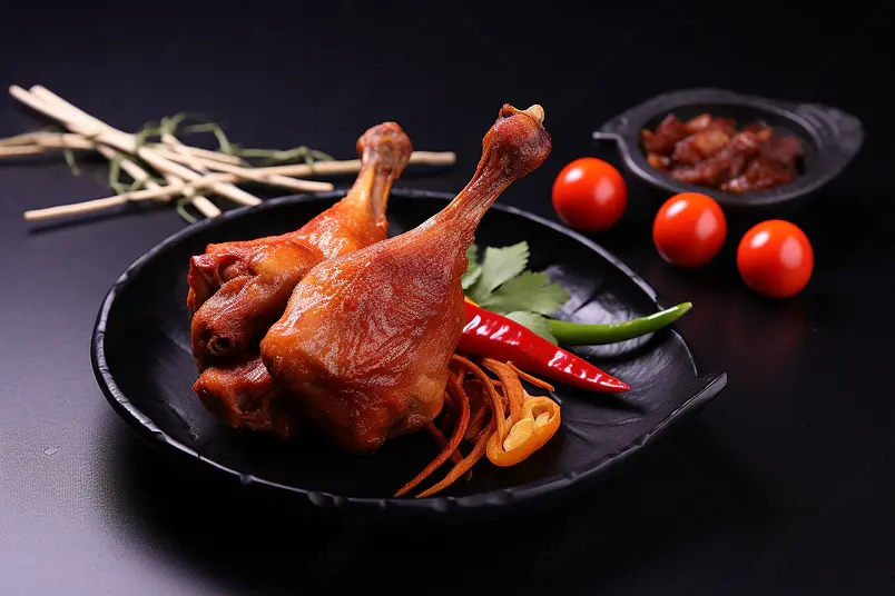 图片电商产品拍摄美食美味食物一盘鸭锁骨