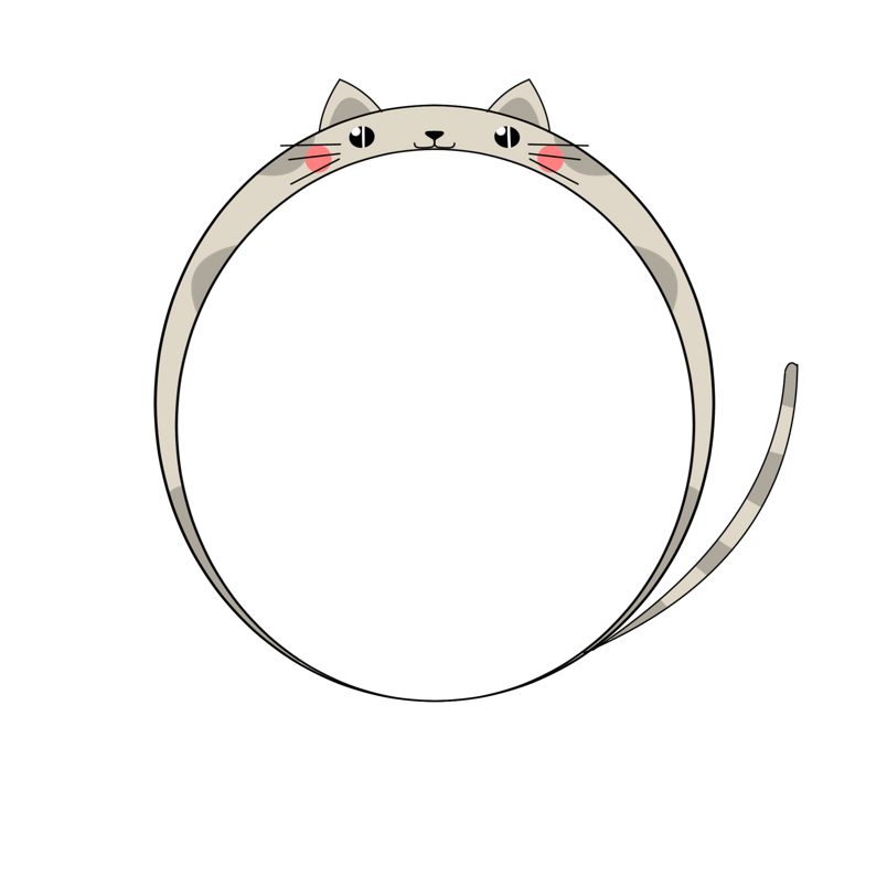 手绘大嘴巴猫咪边框
