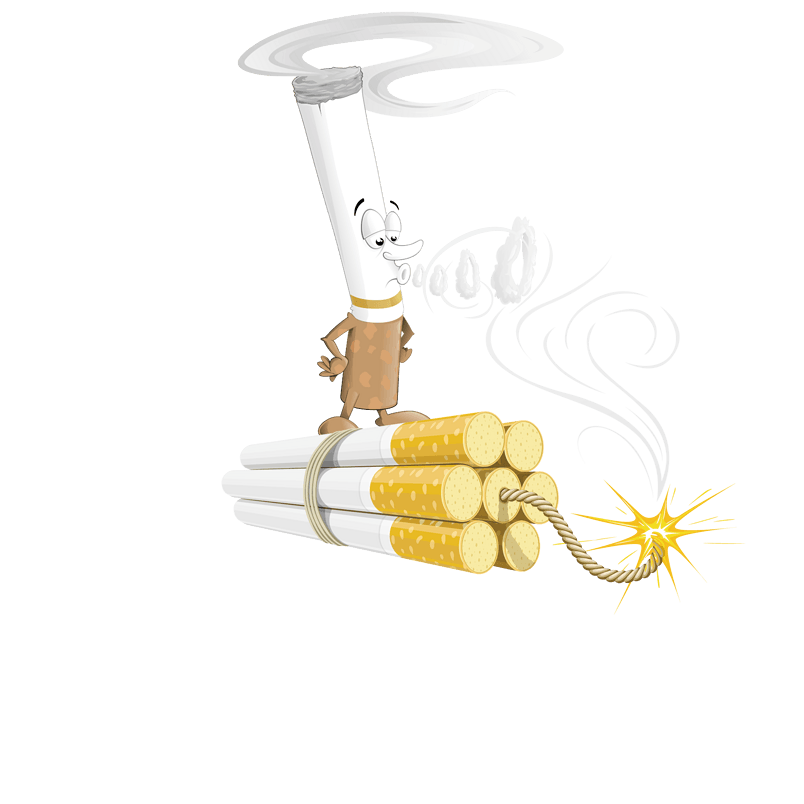 站在香烟炸弹上的香烟恶魔