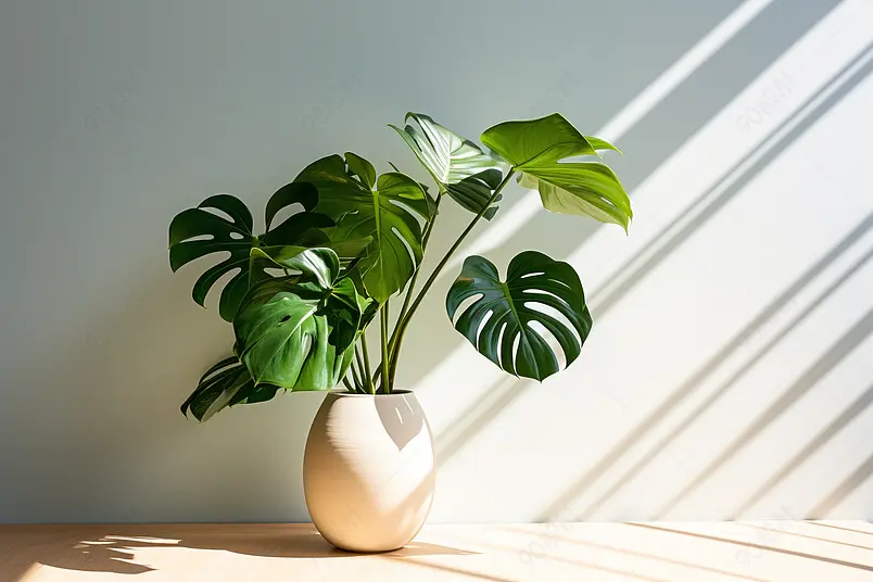 绿植盆栽龟背叶绿色盆景家居绿植