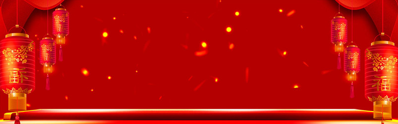 红色灯笼装饰年货节秋冬男装服装海报背景