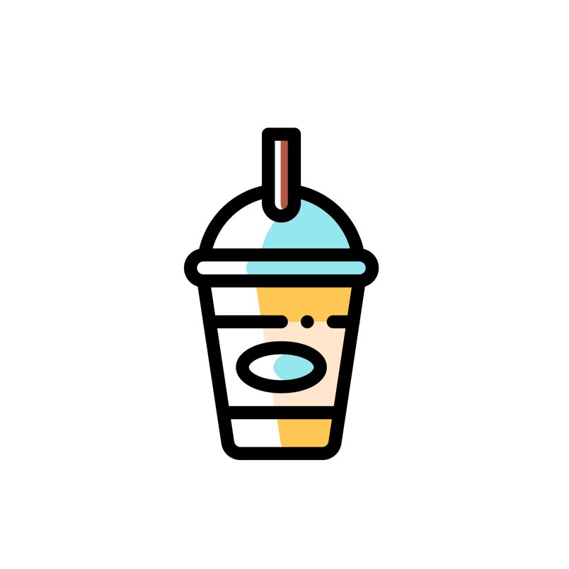 夏天海边mbe风格饮料装饰图标