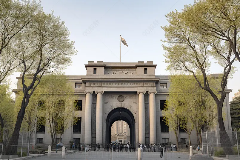 民国传统文化历史建筑地标景观实拍摄影图
