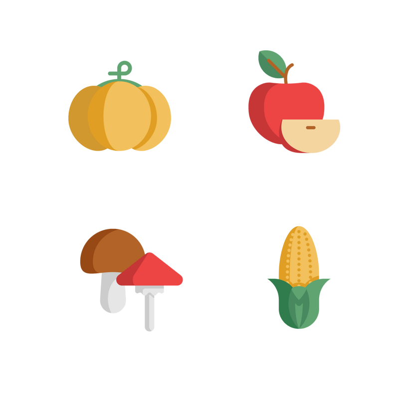 各种常见水果蔬菜免扣图标