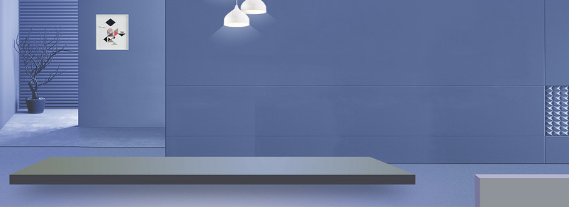 蓝色电视墙空间家用电器海报背景