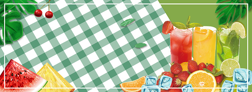 夏日水果饮料海报banner