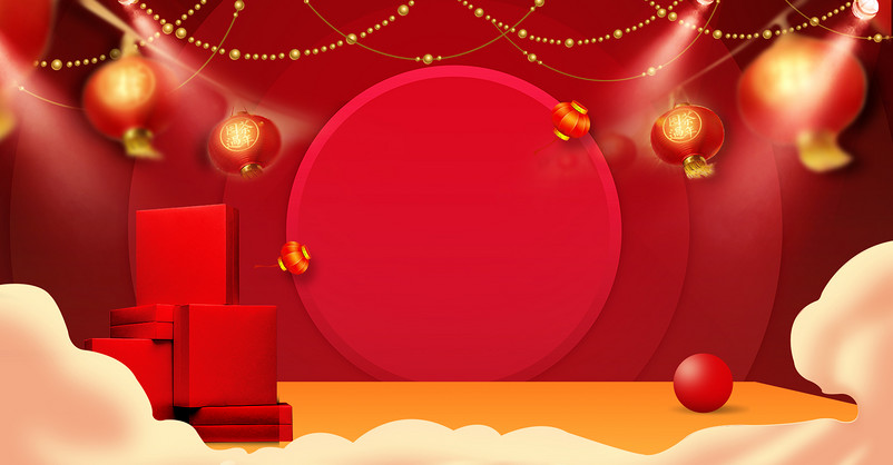 2019猪年年货节展台banner海报