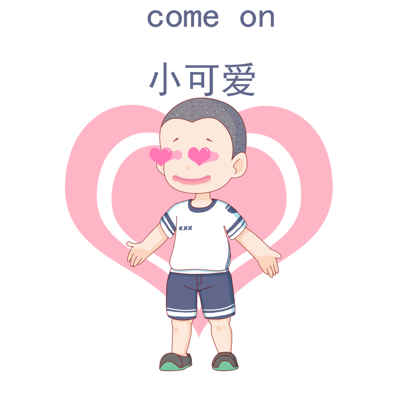 卡通短发小学生表情小可爱