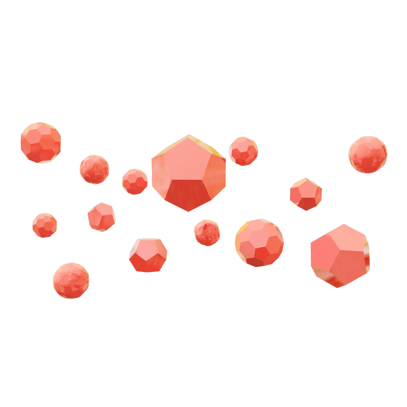 3D粉色多边形悬浮颗粒素材卡通立体C4D电商