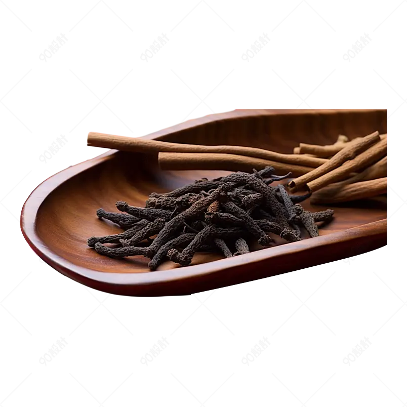 灰色实拍中草药滋补品营养品元素