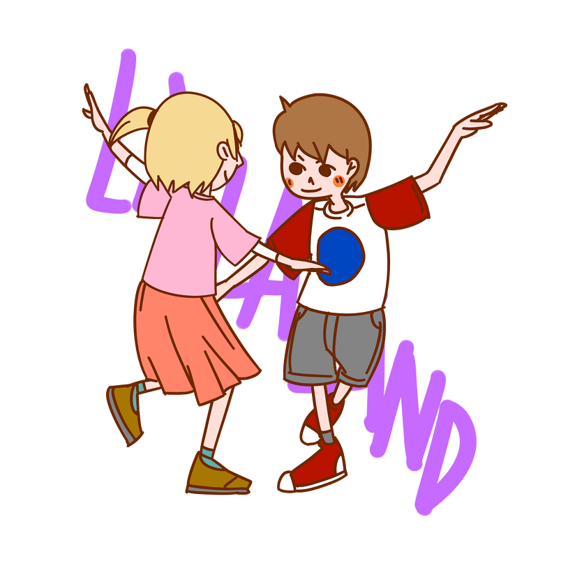 七夕情侣表情包跳舞插画