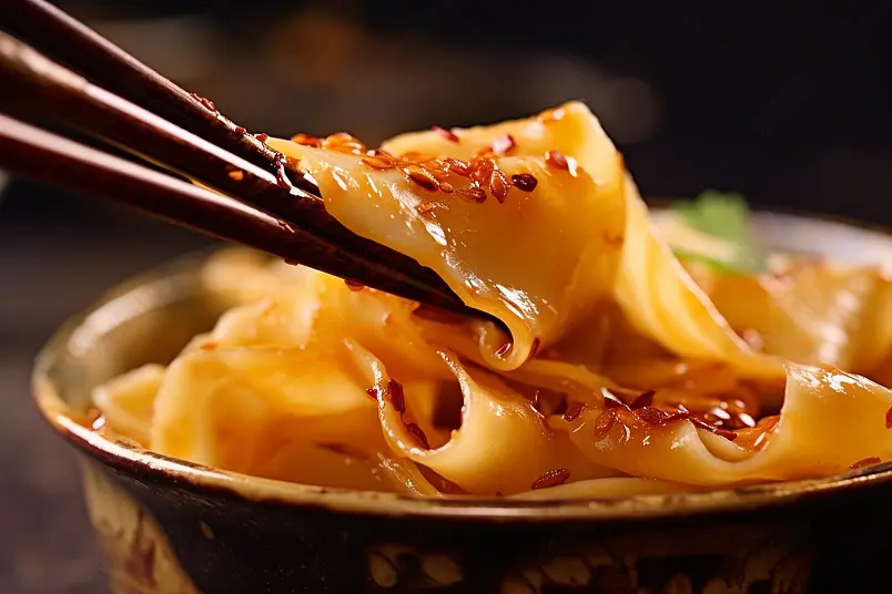 高清的图片麻辣凉皮香辣凉拌的小吃主食