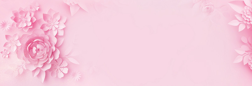 粉色3D立体花朵剪纸风美妆海报背景