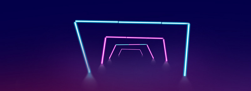 霓虹灯立体发光线条灯管酷炫背景