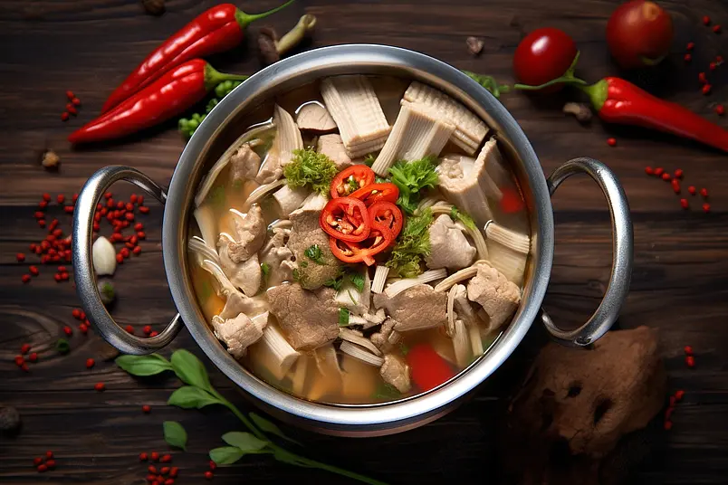 中式特色老鸭汤火锅食物食品