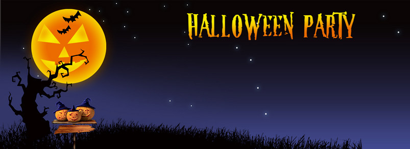 深夜恐怖月亮万圣节背景