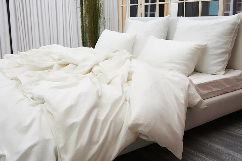 图片海报设计背景广告设计素材元素白色的被子卧室场景图