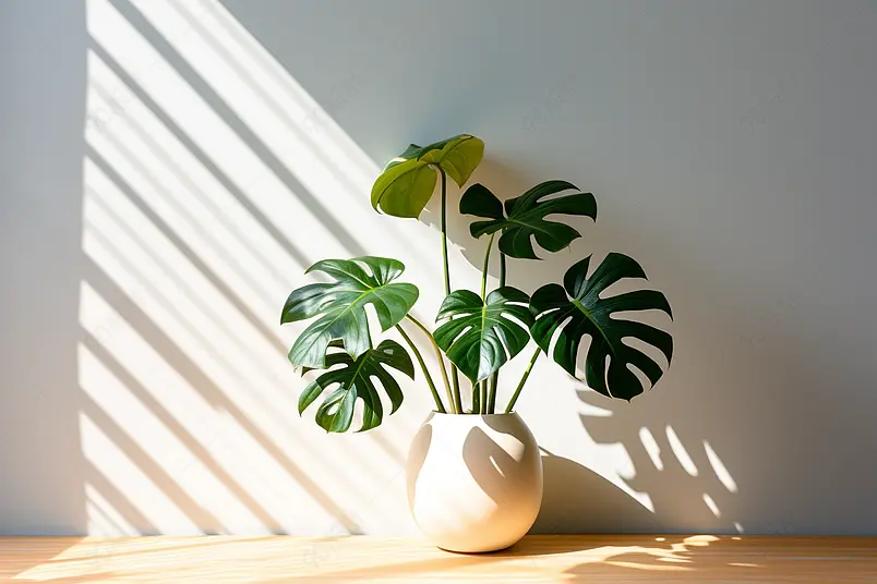 绿植盆栽龟背叶绿色盆景家居绿植