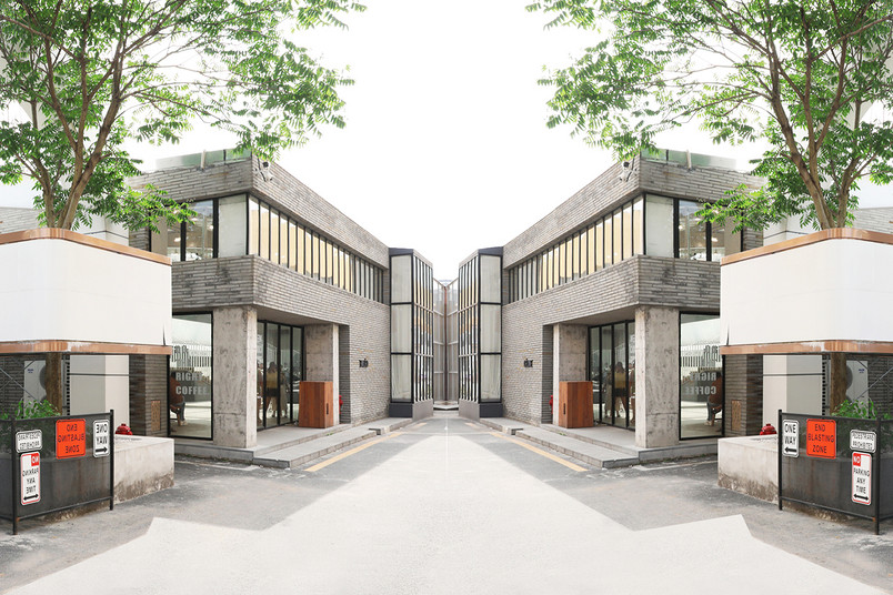 简约清新女装服装室外拍摄场景背景