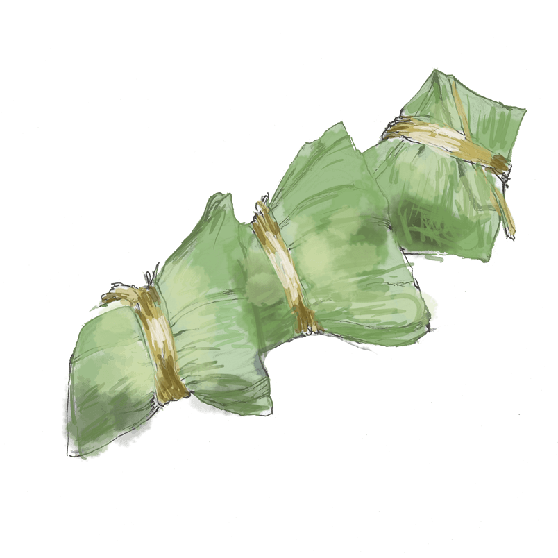 端午节绿色手工粽png