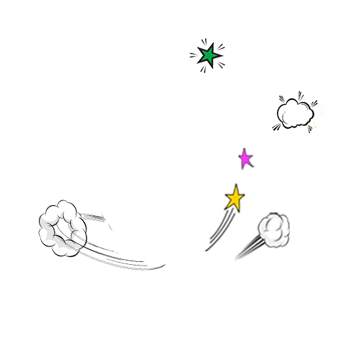 卡通彩色星星烟雾