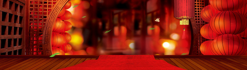 红色灯笼背景春节春联促销海报背景