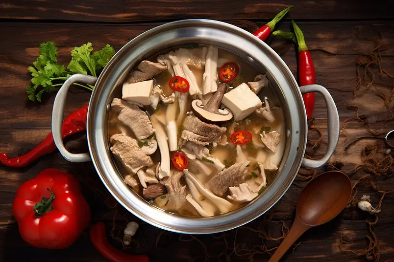 中式特色老鸭汤火锅自助汤底