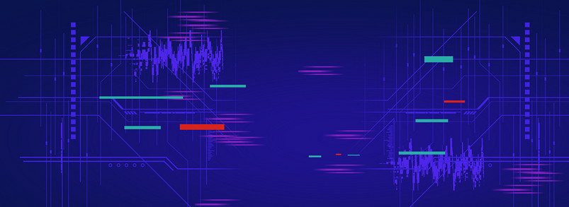 商务时尚蓝色渐变艺术线条抖音banner